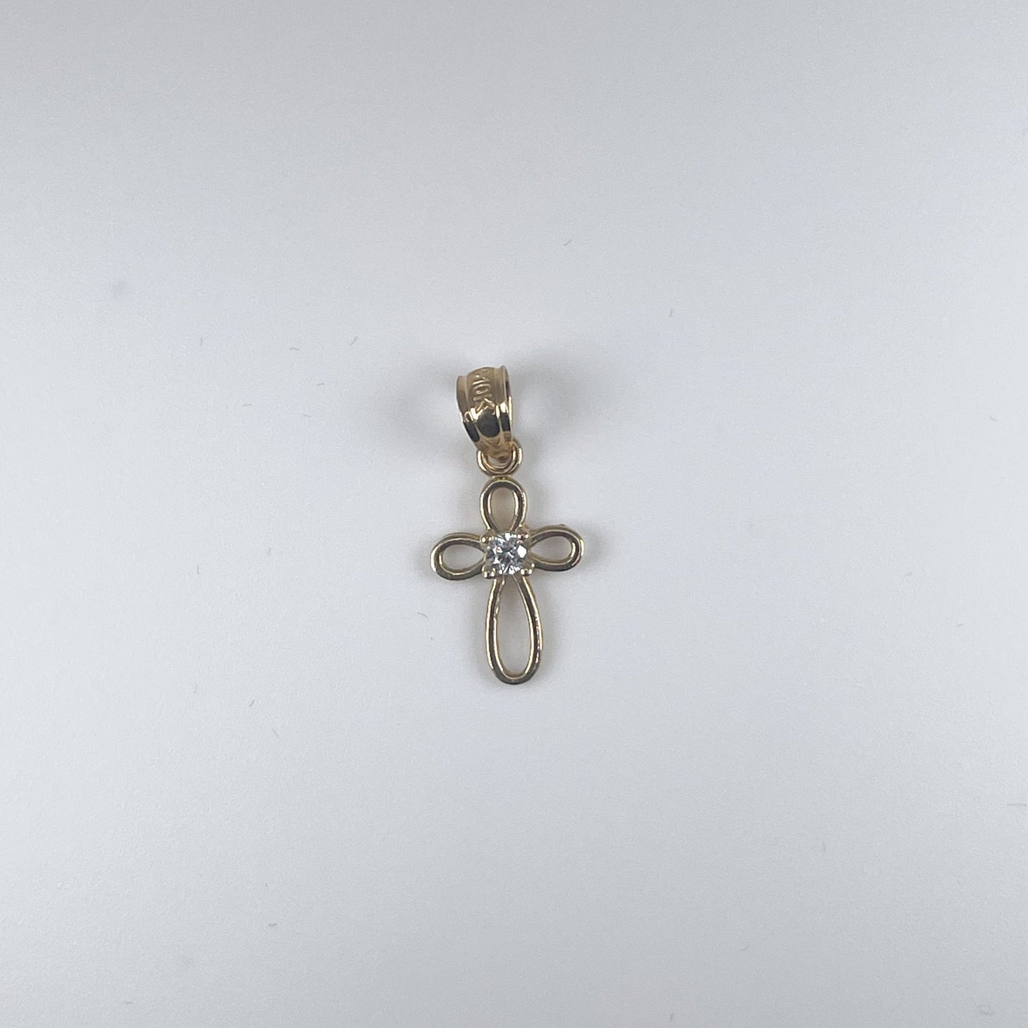 10K Baby Size Cross with Cubic Zirconia