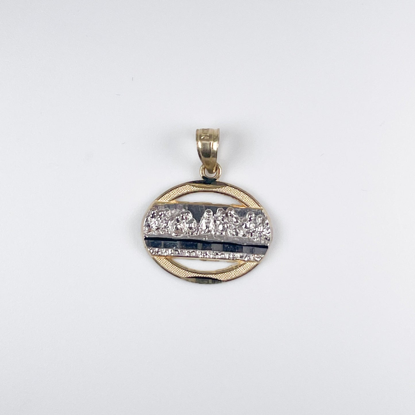 10K Gold 0.8gm 2 Tone Last Supper Pendant