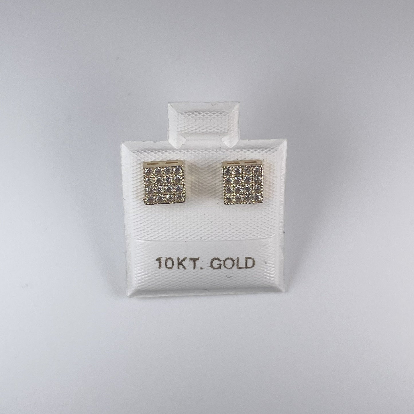 10K Gold 1.3gm Stud Earrings with Cubic Zirconia