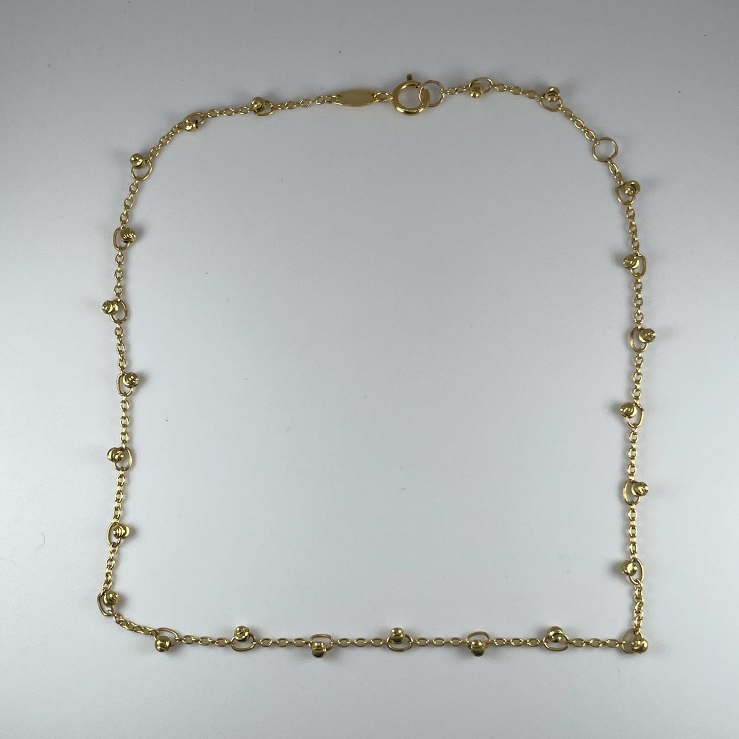 10K Gold 1.4gm Link n Ball Anklet 10"