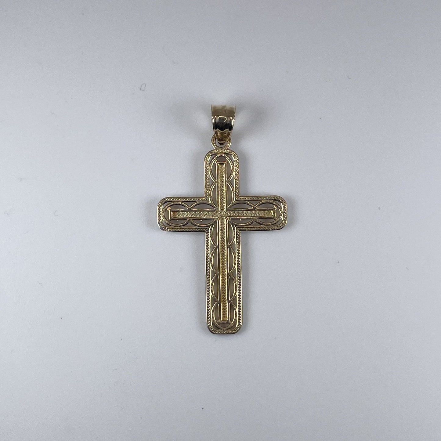 10K Gold 1.5gm 2 Tone D/Cut Cross