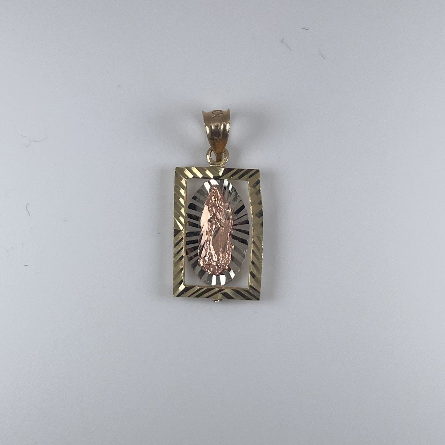 10K Gold 1.7gm 2 Tone Virgin Mary D/Cut Pendant