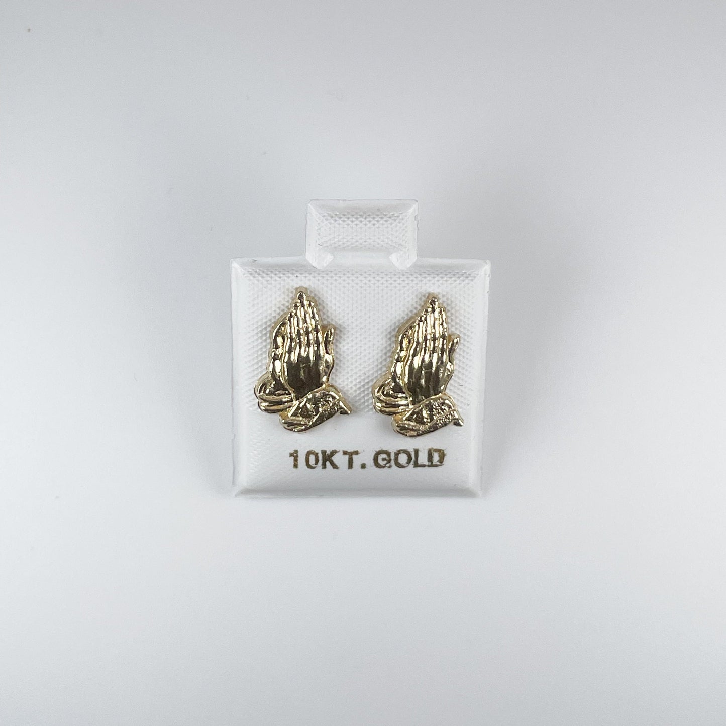 10K Gold 1gm Praying Hands Stud Earrings