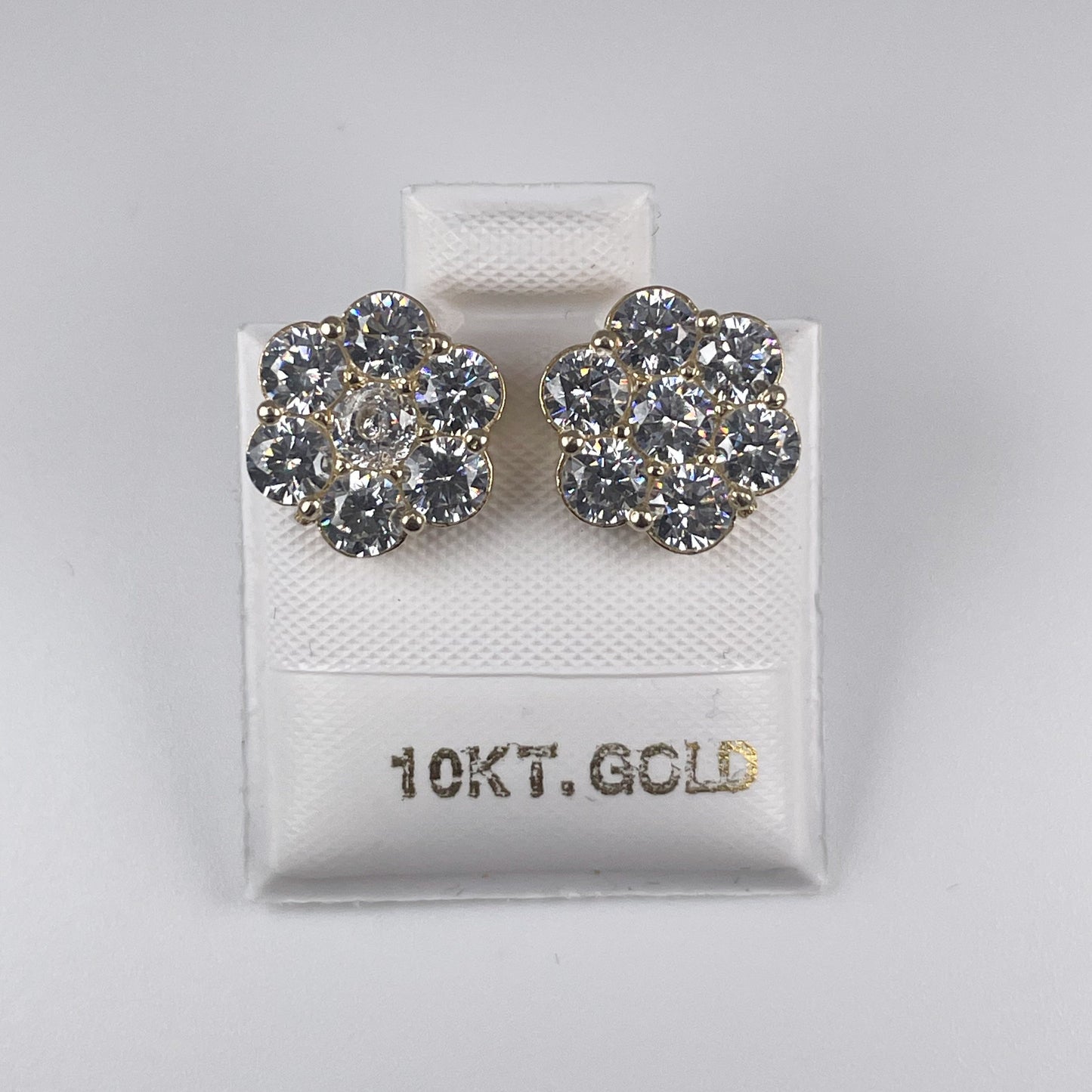 10K Gold 2.3gm Stud Earrings with Cubic Zirconia