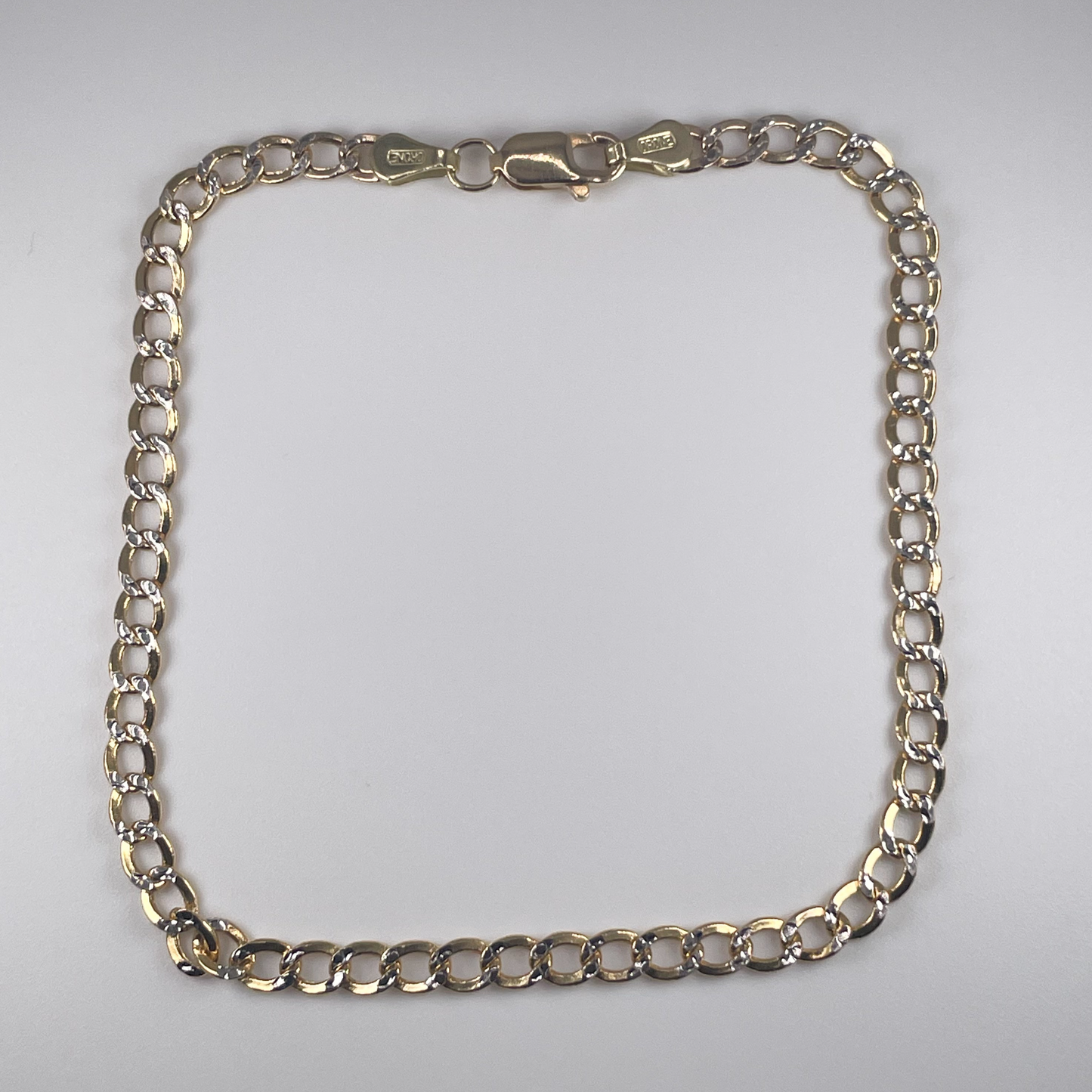 10K Gold 2.1 grams Hollow Cuban D/Cut Bracelet 8”. $145.00