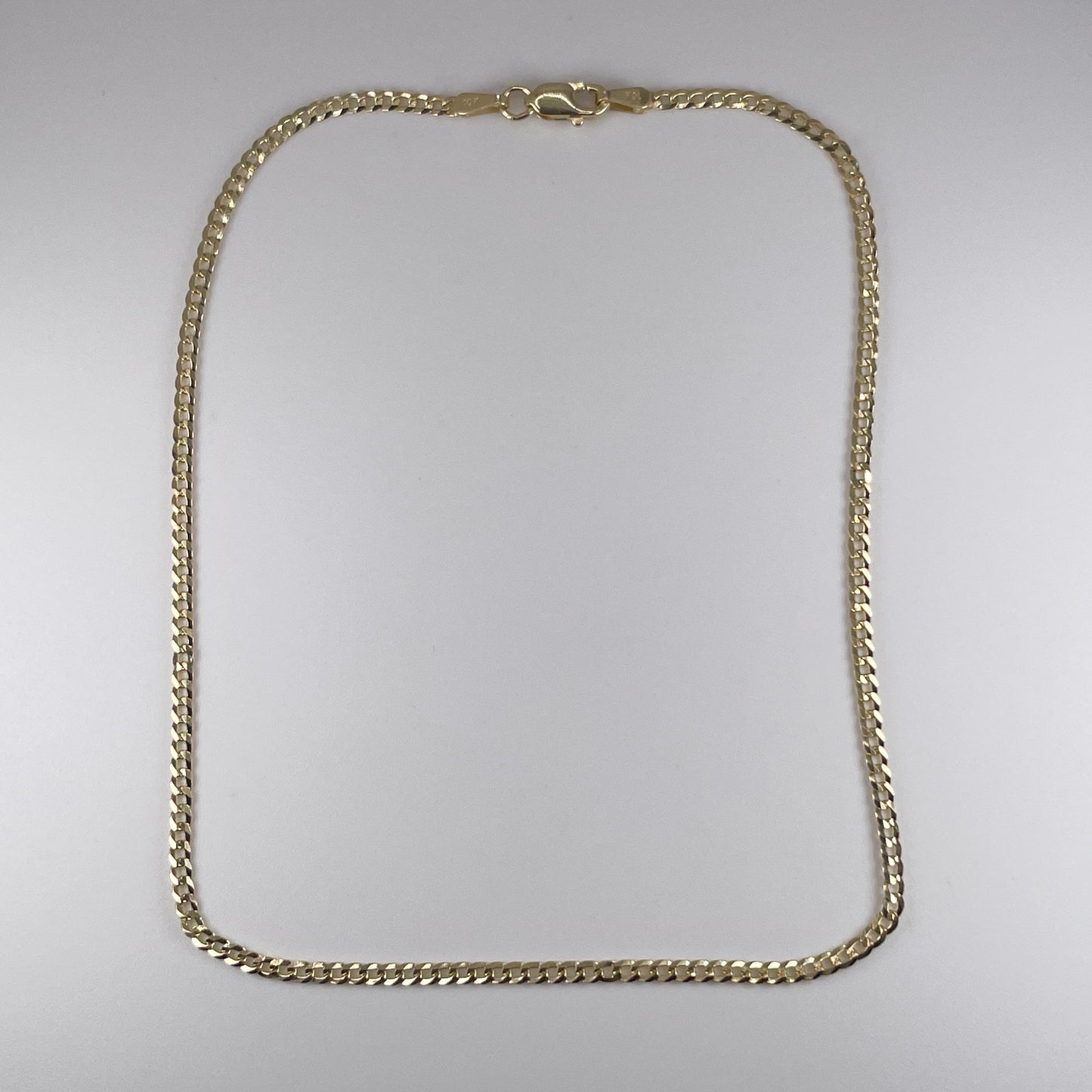 10K Gold 2gm Solid Curb Link 10" 2mm Anklet