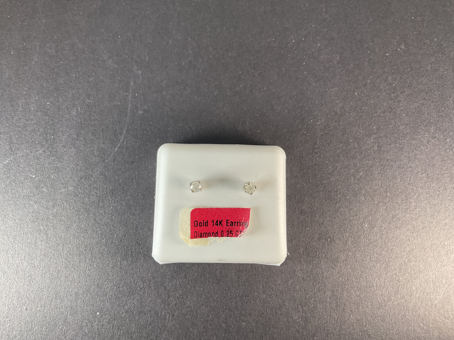 14k WHITE GOLD STUD DIAMOND EARRINGS .25 ct $180.00