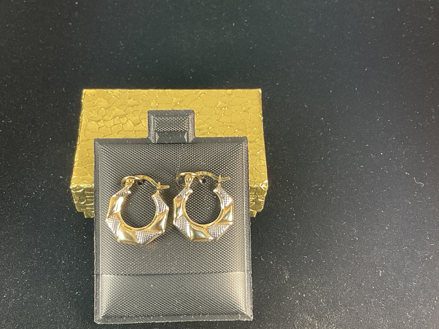 10K , 2 Tone Hoop Earring $49