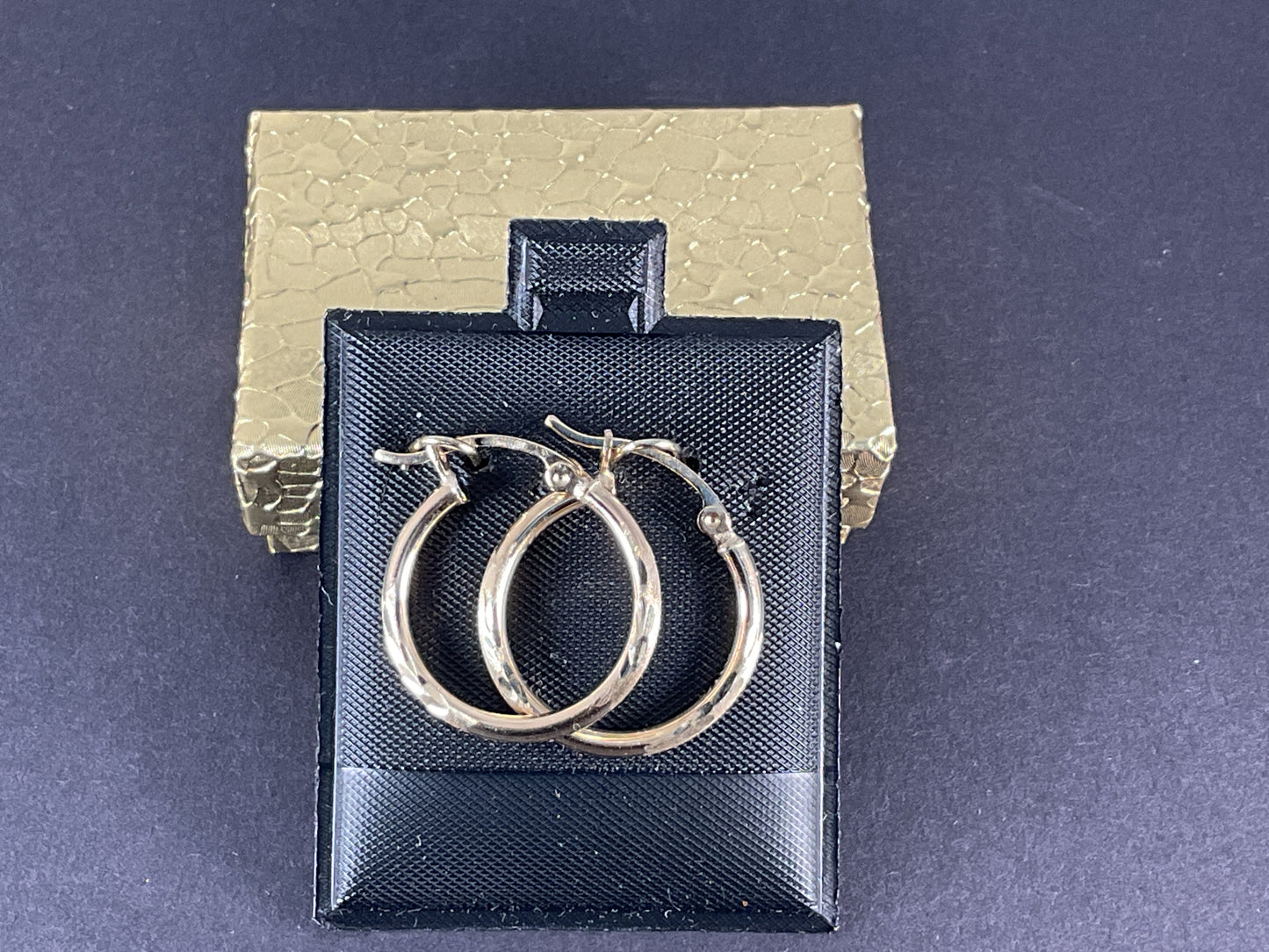 10K Gold Hoops with Design $79