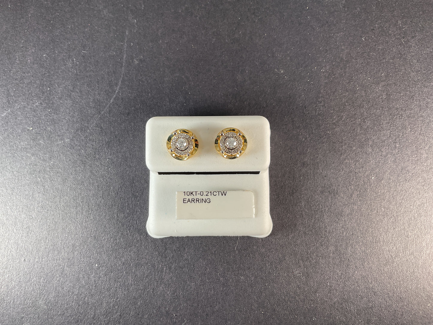 10k YELLOW GOLD DIAMOND EARRING .21ct SCREW BACK. $299.00