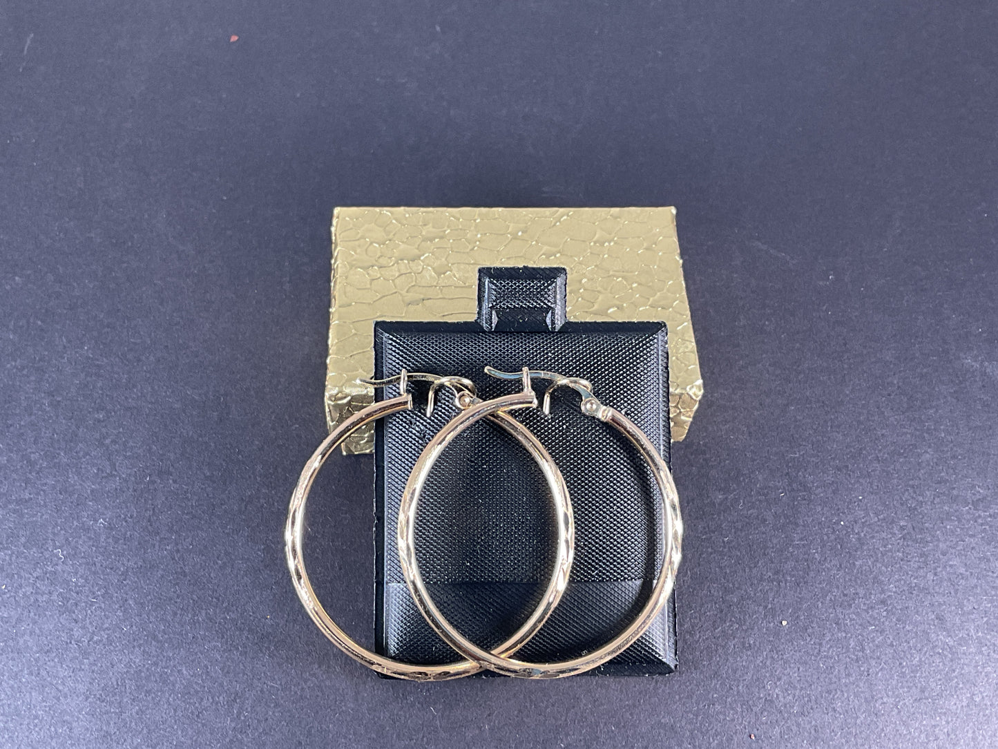 10K Hoop Earrings, Diamond Cuts $119