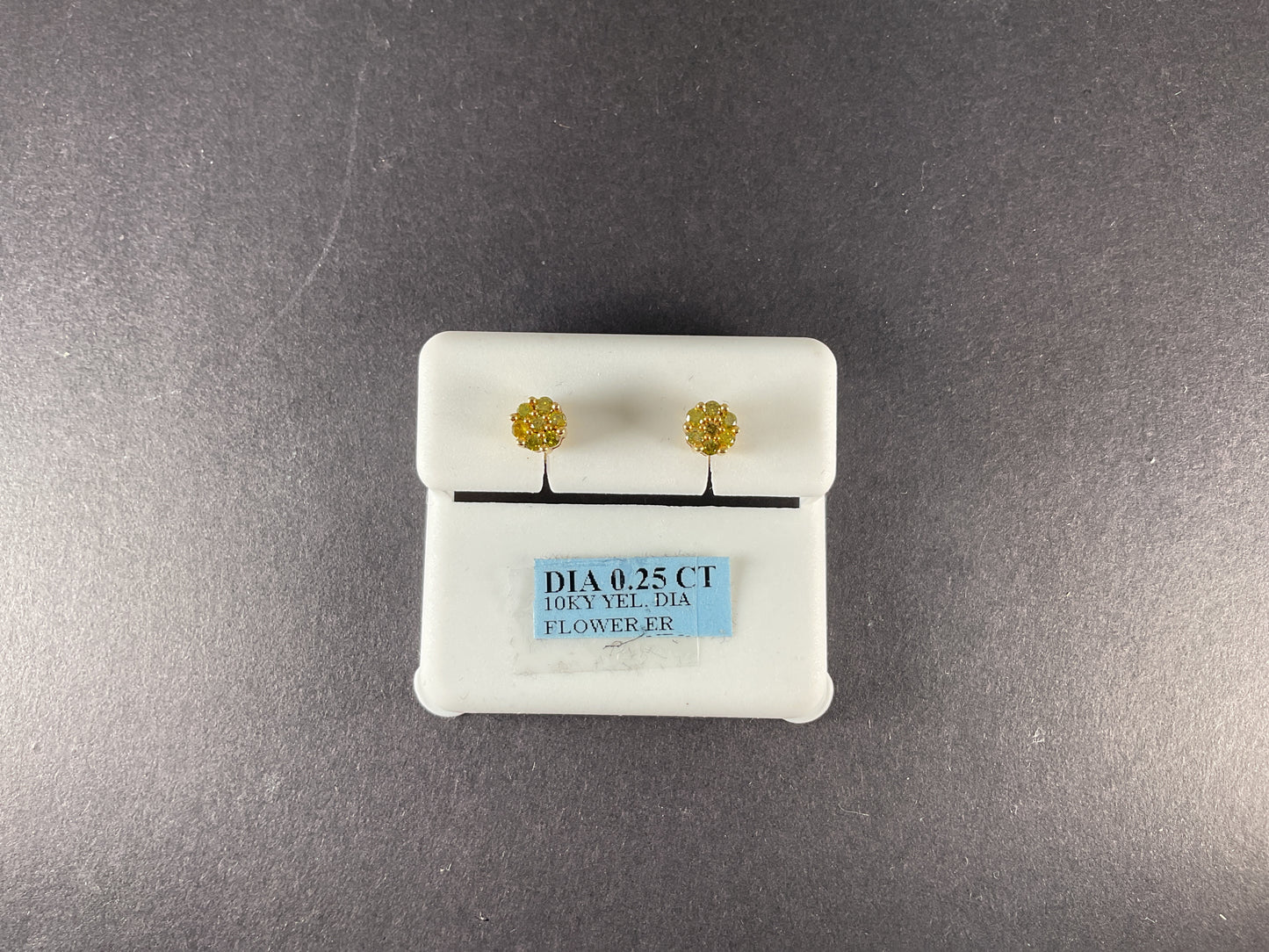 10k YELLOW GOLD YELLOW DIAMOND STUD EARRING 0.25ct SCREW $220