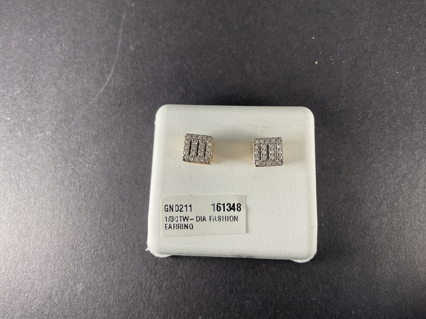10k YELLOW GOLD DIAMOND STUD EARRINGS screw back $290.00