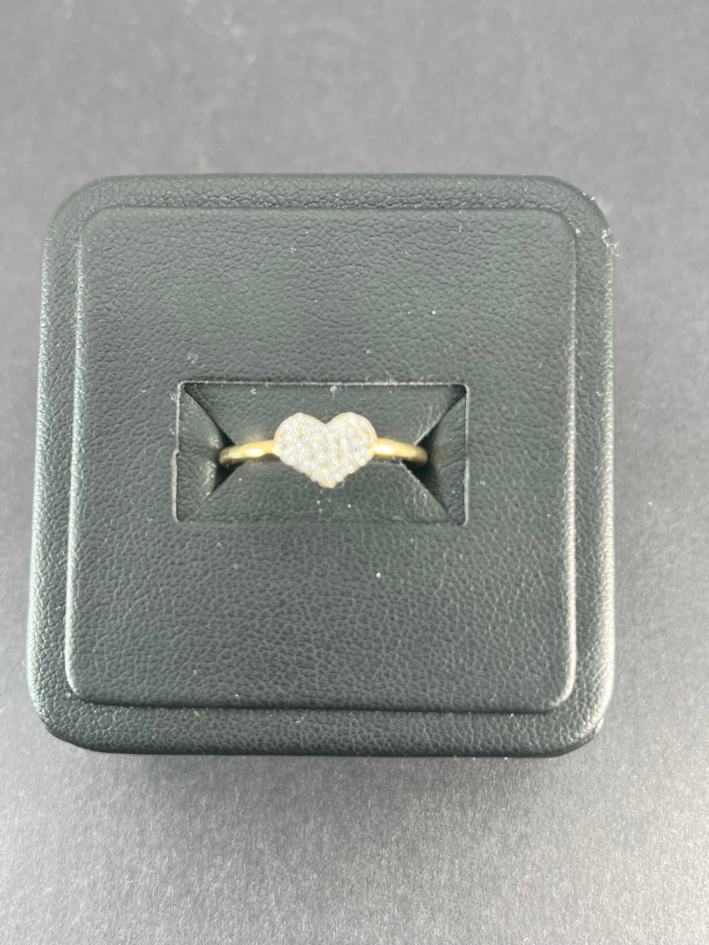 10K Gold with Cubic Zirconia Heart Ring
