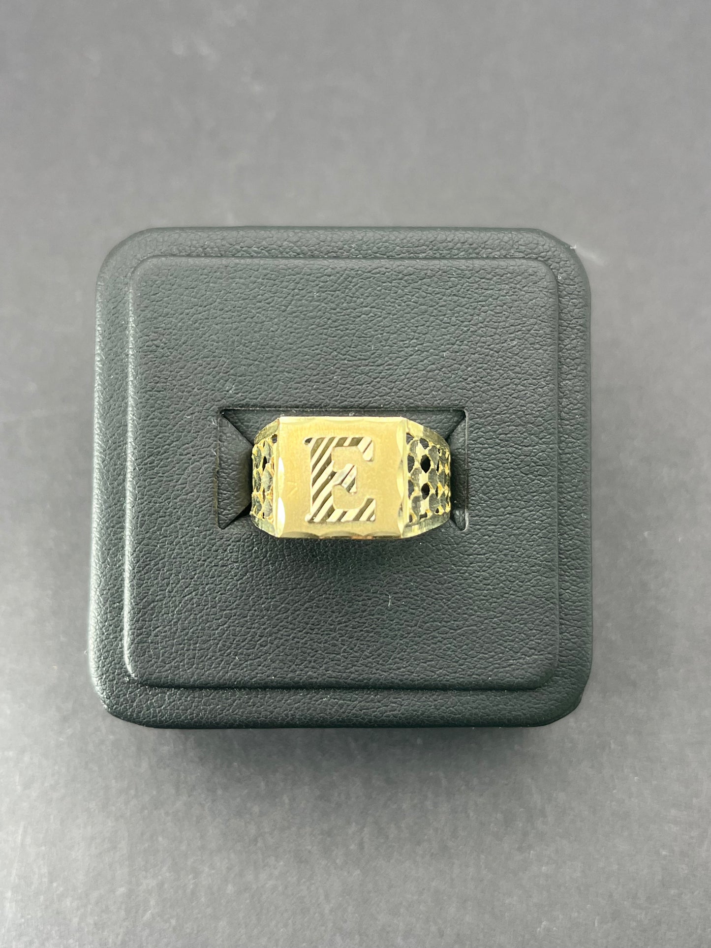 10K Gold Men's Initial Ring