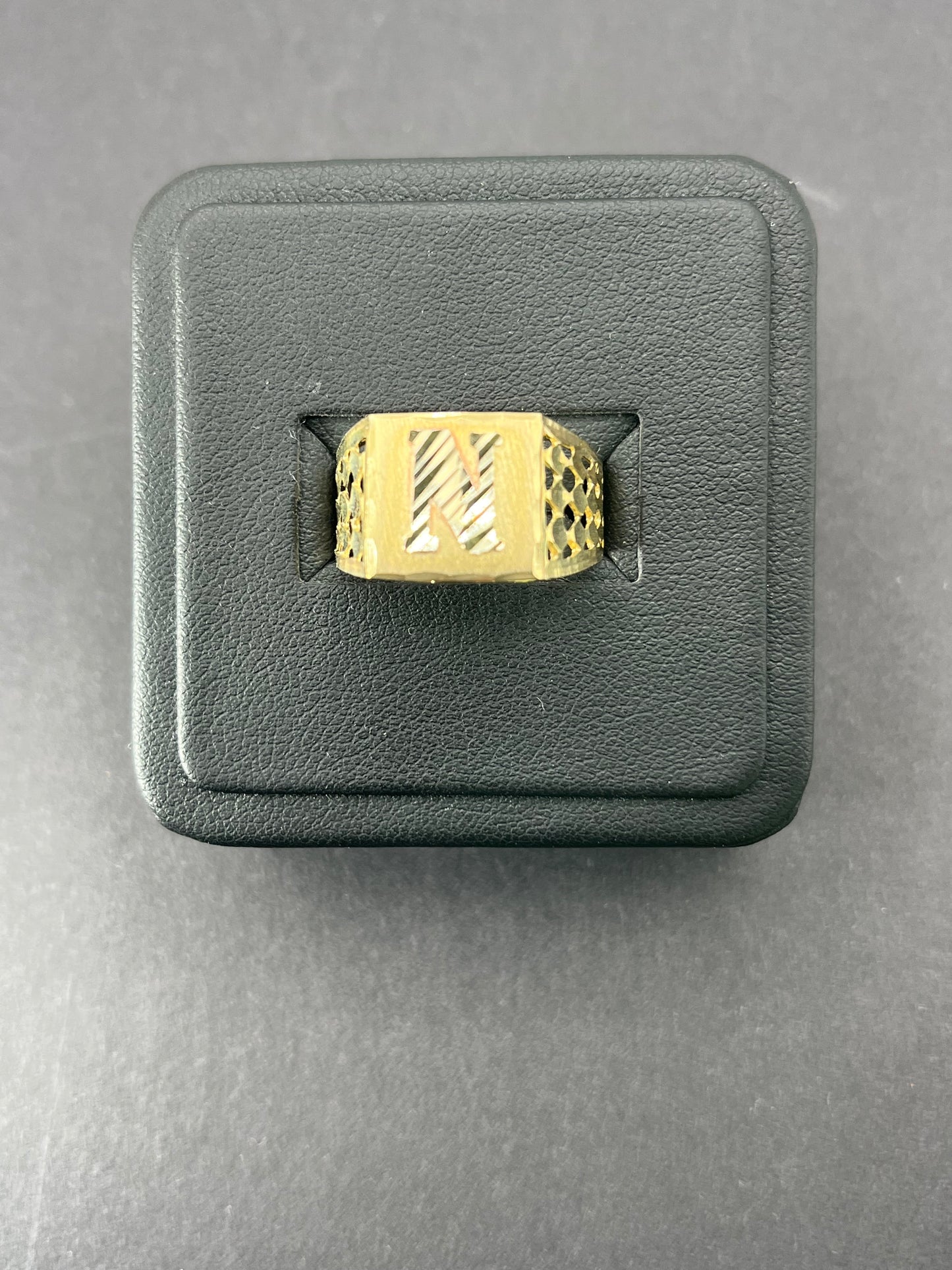 10K Gold Men's Initial Ring