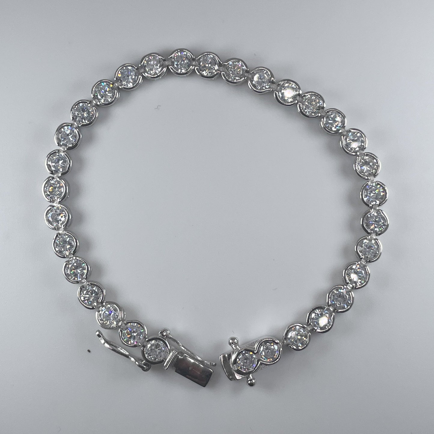 0.925 Sterling Silver 7" Bracelet with Cubic Zirconia