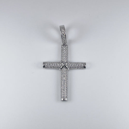 0.925 Sterling Silver Cross with Cubic Zirconia