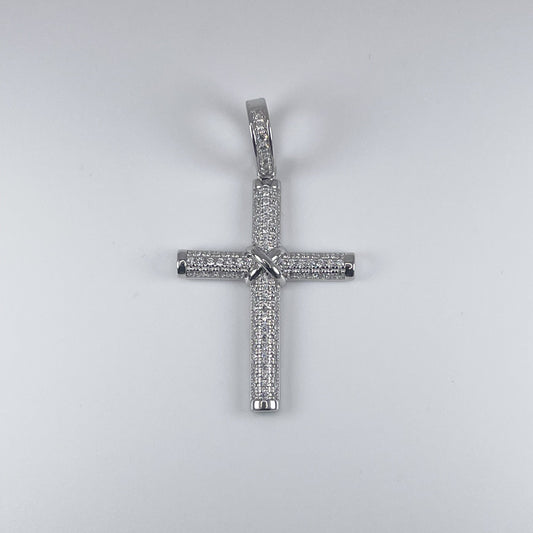 0.925 Sterling Silver Cross with Cubic Zirconia