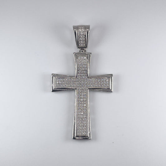 0.925 Sterling Silver Cross with Cubic Zirconia