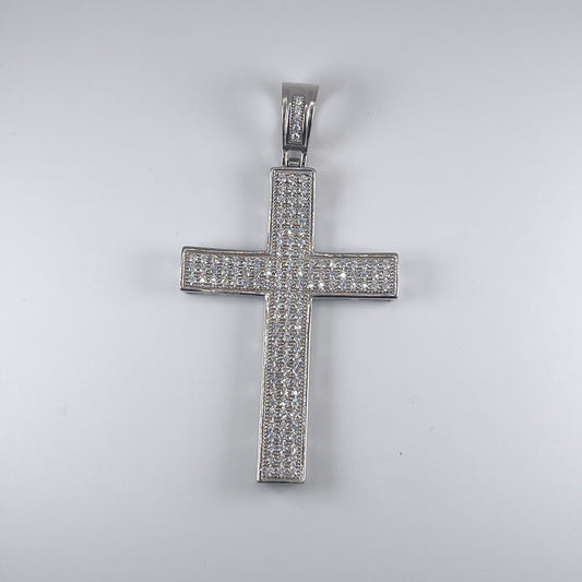 0.925 Sterling Silver Cross with Cubic Zirconia