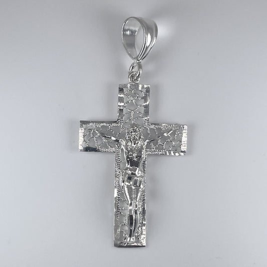 0.925 Sterling Silver Cross with Jesus D/Cuts