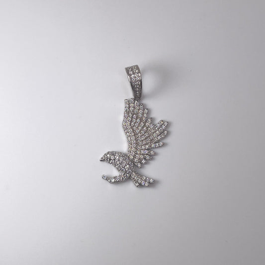 0.925 Sterling Silver Eagle with Cubic Zirconia Pendant