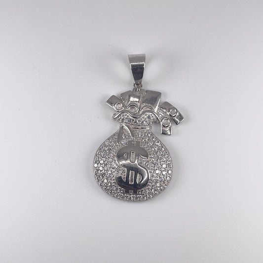 0.925 Sterling Silver Money Sack with Cubic Zirconia