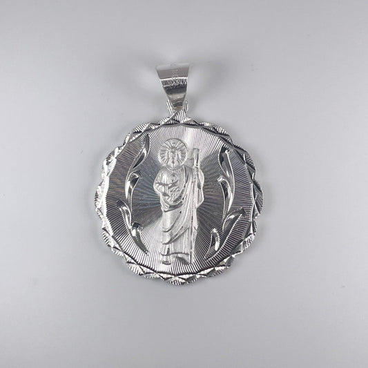 0.925 Sterling Silver St Jude Pendant with D/Cuts