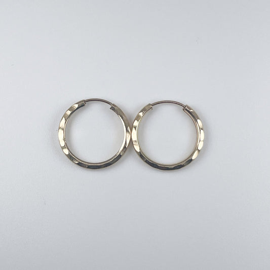 10K Gold 0.3gm D/Cut Endless Hoops