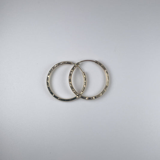 10K Gold 0.5gm Endless Hoop Earrings D/Cut