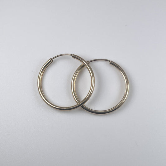 10K Gold 0.5gm Plain Endless Hoop Earrings