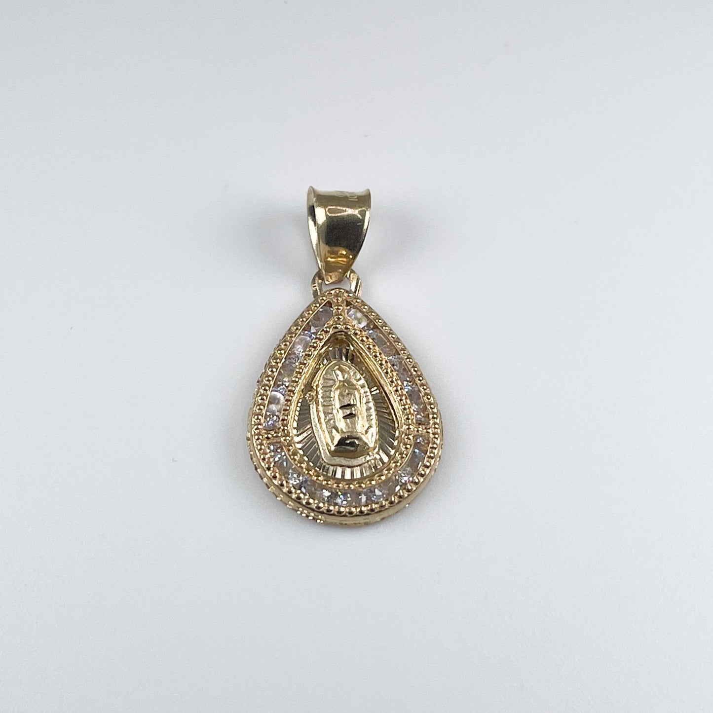 10K Gold 0.6gm Virgin Mary with Cubic Zirconia