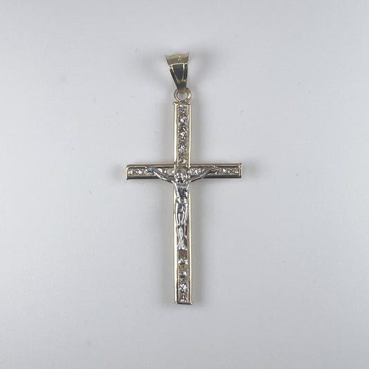 10K Gold 0.8Cross with Cubic Zirconia