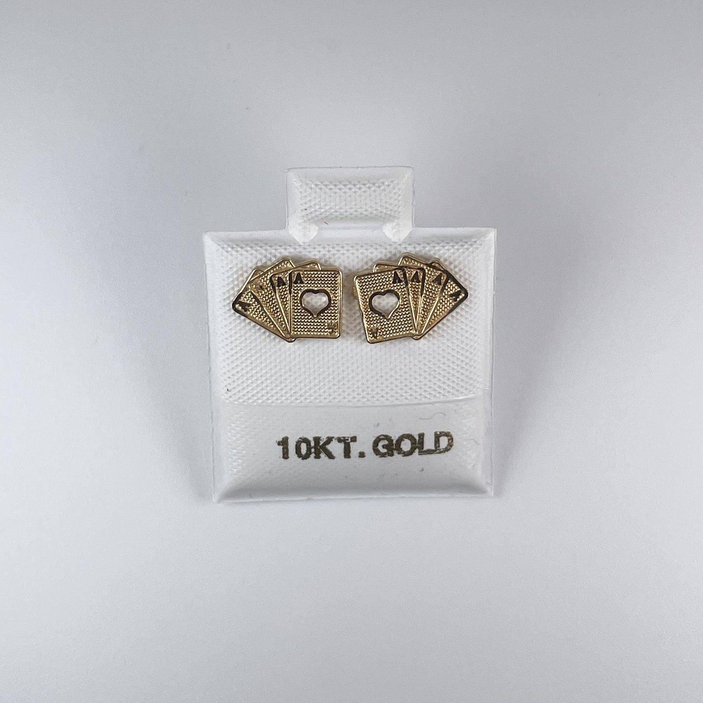 10K Gold 0.8gm Cards Stud Earrings