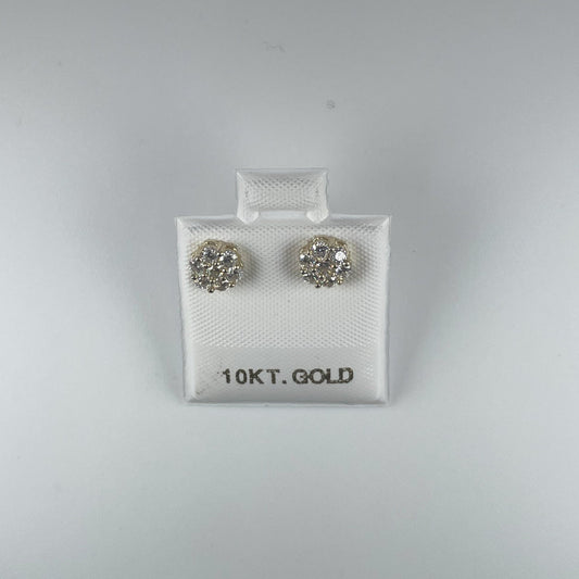 10K Gold 0.8gm Stud Cubic Zirconia Earrings