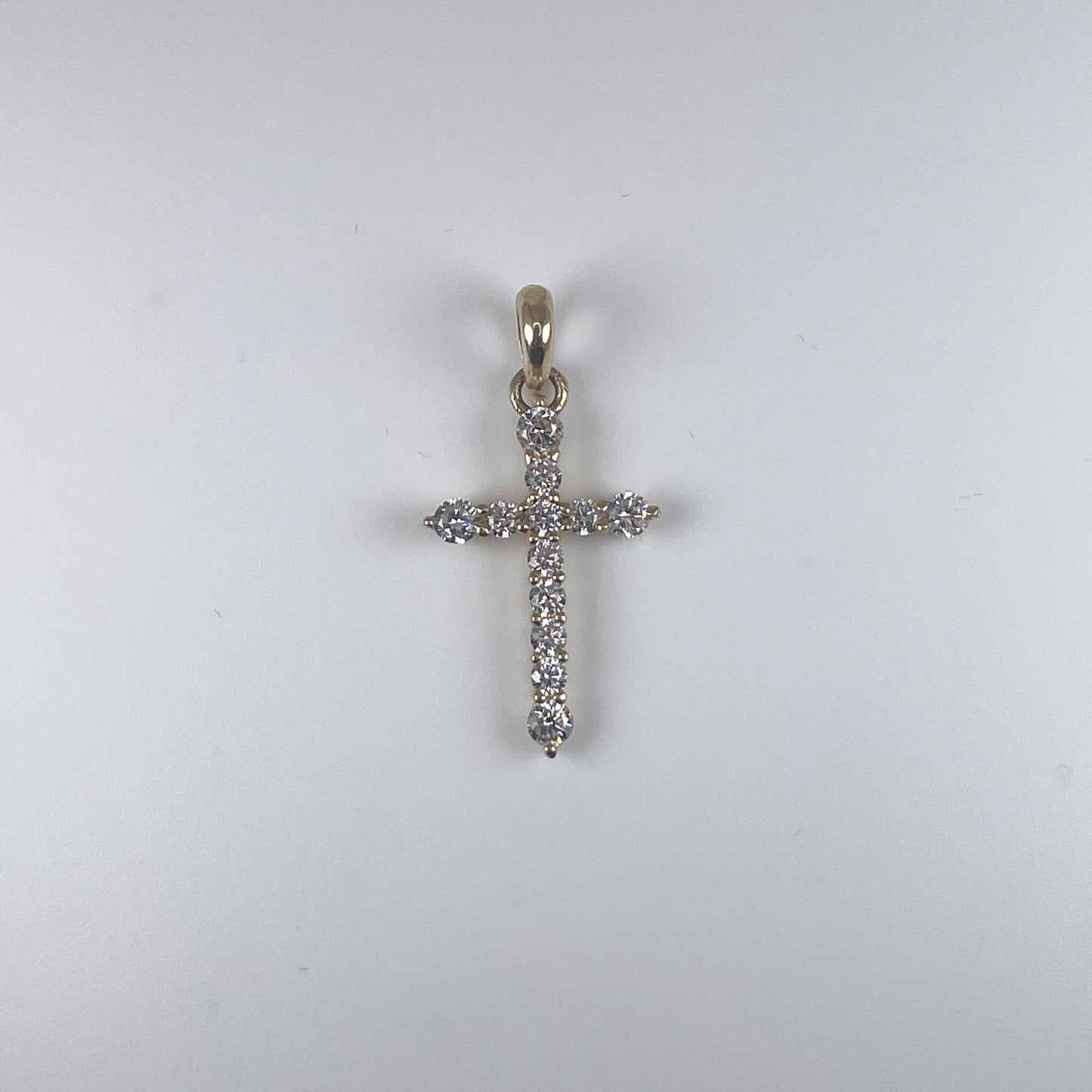 10K Gold 1.1gm Cross with Cubic Zirconia