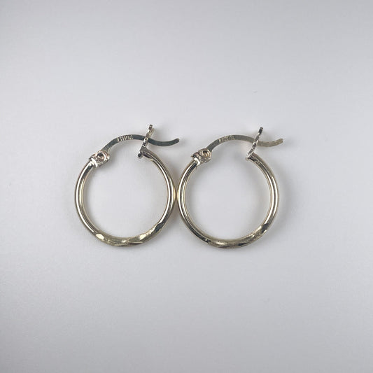 10K Gold 1.1gm Hoop Earrings with Design 1.5mm in Thickness