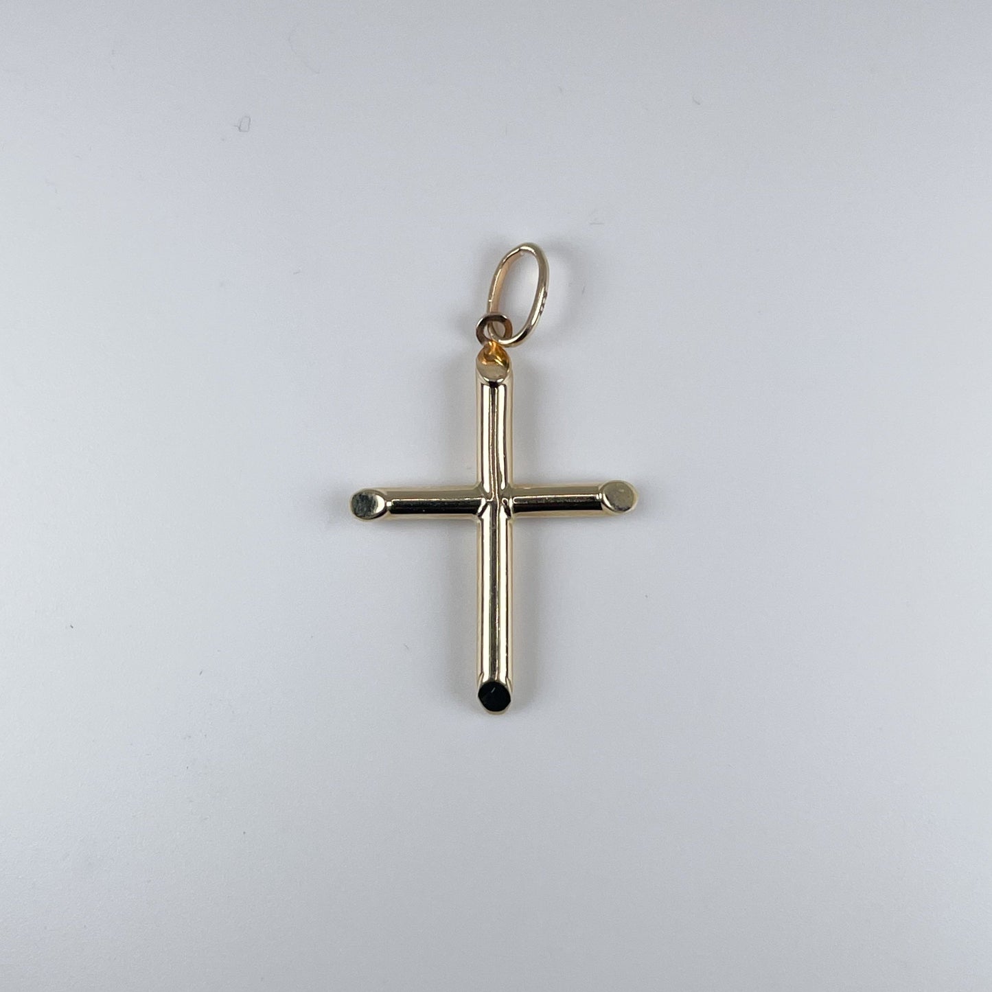 10K Gold 1.1gm Plain Tubing Cross Pendant