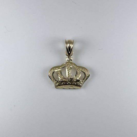 10K Gold 1.2gm D/Cut Crown Pendant