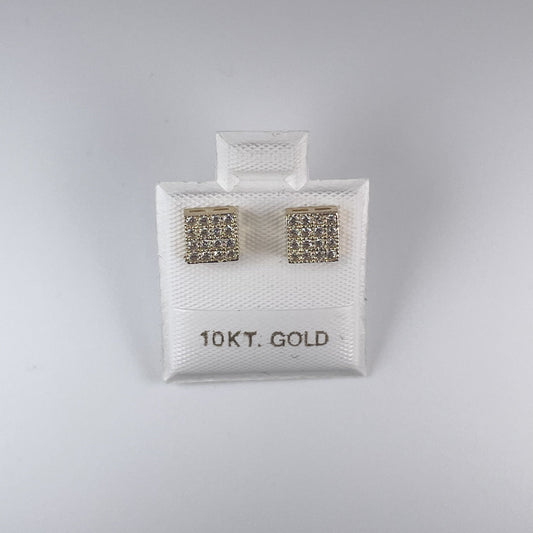 10K Gold 1.3gm Stud Earrings with Cubic Zirconia