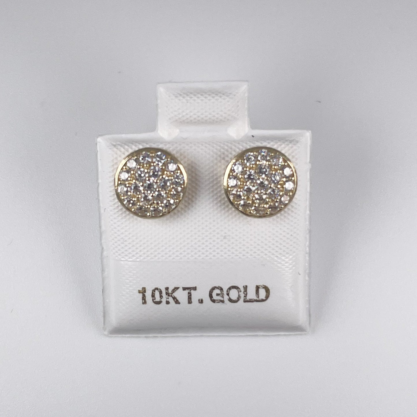 10K Gold 1. gm Stud Earrings with Cubic Zirconia