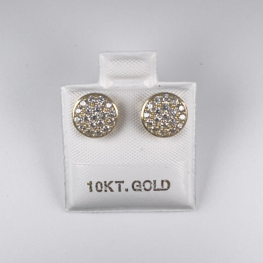 10K Gold 1. gm Stud Earrings with Cubic Zirconia