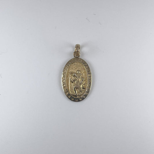 10K Gold 1.4gm St. Christopher Medal Pendant