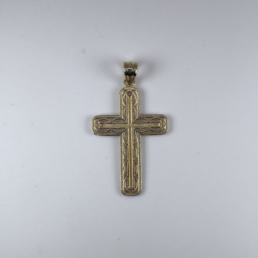 10K Gold 1.5gm 2 Tone D/Cut Cross