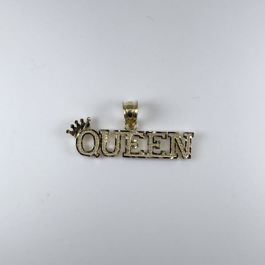 10K Gold 1.6gm D/Cut Queen with Crown Pendant