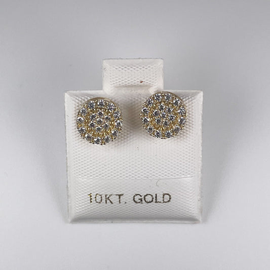 10K Gold 1.6gm Stud Earrings with Cubic Zirconia