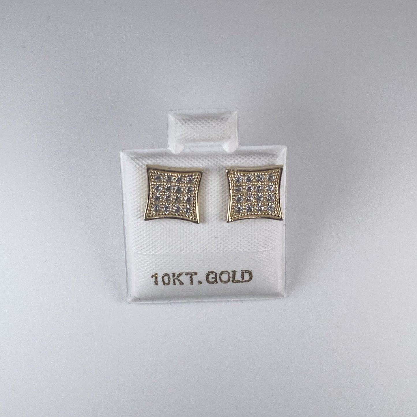 10K Gold 1.7gm Stud Earrings with Cubic Zirconia