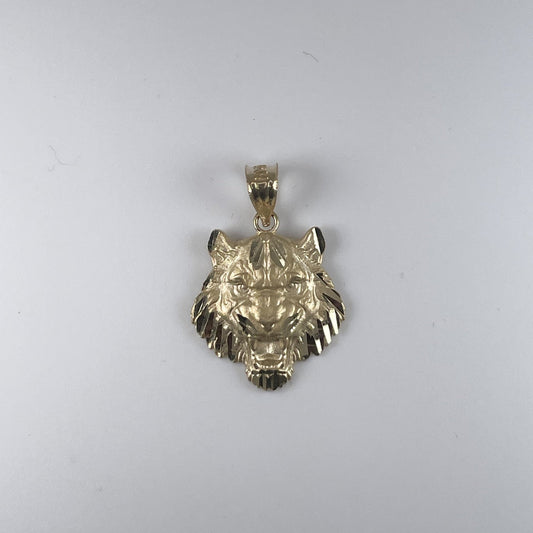 10K Gold 1.9gm Lion Head with D/Cut Pendant