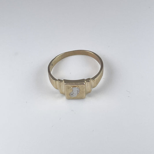 10K Gold 1gm Baby Initial Ring All Initials Each